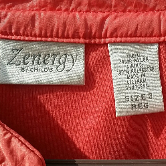 Chico's Zenergy 3 Coral Orange Quilted Jacket - Picture 2 of 6